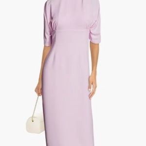 EMILIA WICKSTEAD HELGA DRESS 8 US / 12 UK, LILAC 222 king wave designer elegant
